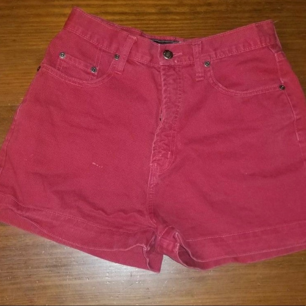 Vintage 90s Red High waisted Shorts